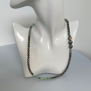 ARMENTA 18k yellow Gold and 925 sterling silver Beaded  Turquoise Gem Necklace